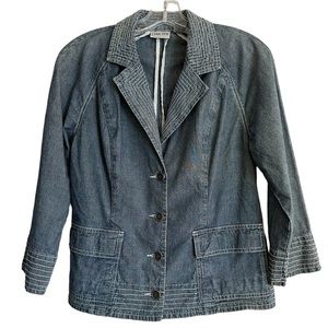 Chico’s Cotton Denim Blazer Jacket, Size 1